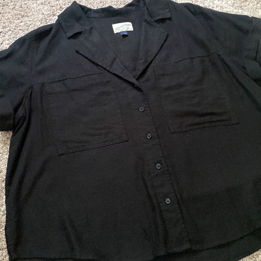 Womens Linen Universal Thread Top size Large Black - Picture 3 of 8